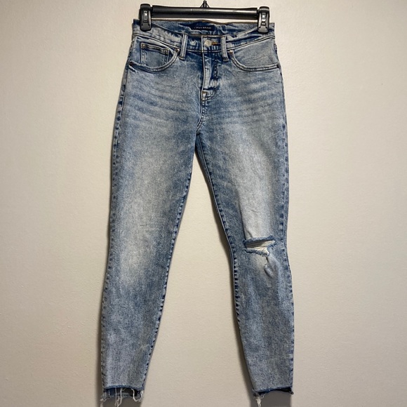 Lucky Brand Denim - Lucky Brand Mid Rise Skinny Ava Jeans, Light Wash, Ripped Knee-Left, Sz 0 / 25A